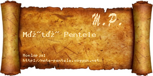 Máté Pentele névjegykártya